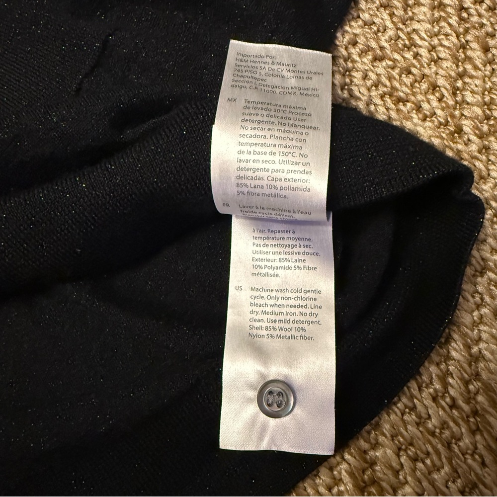 COS Slim Fit Metallic Wool Polo Shirt - Picture 3 of 4